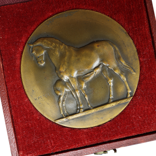 Horse Bronze Medal Horse Sculptor Victor Peter 62.06 gr 50 mm