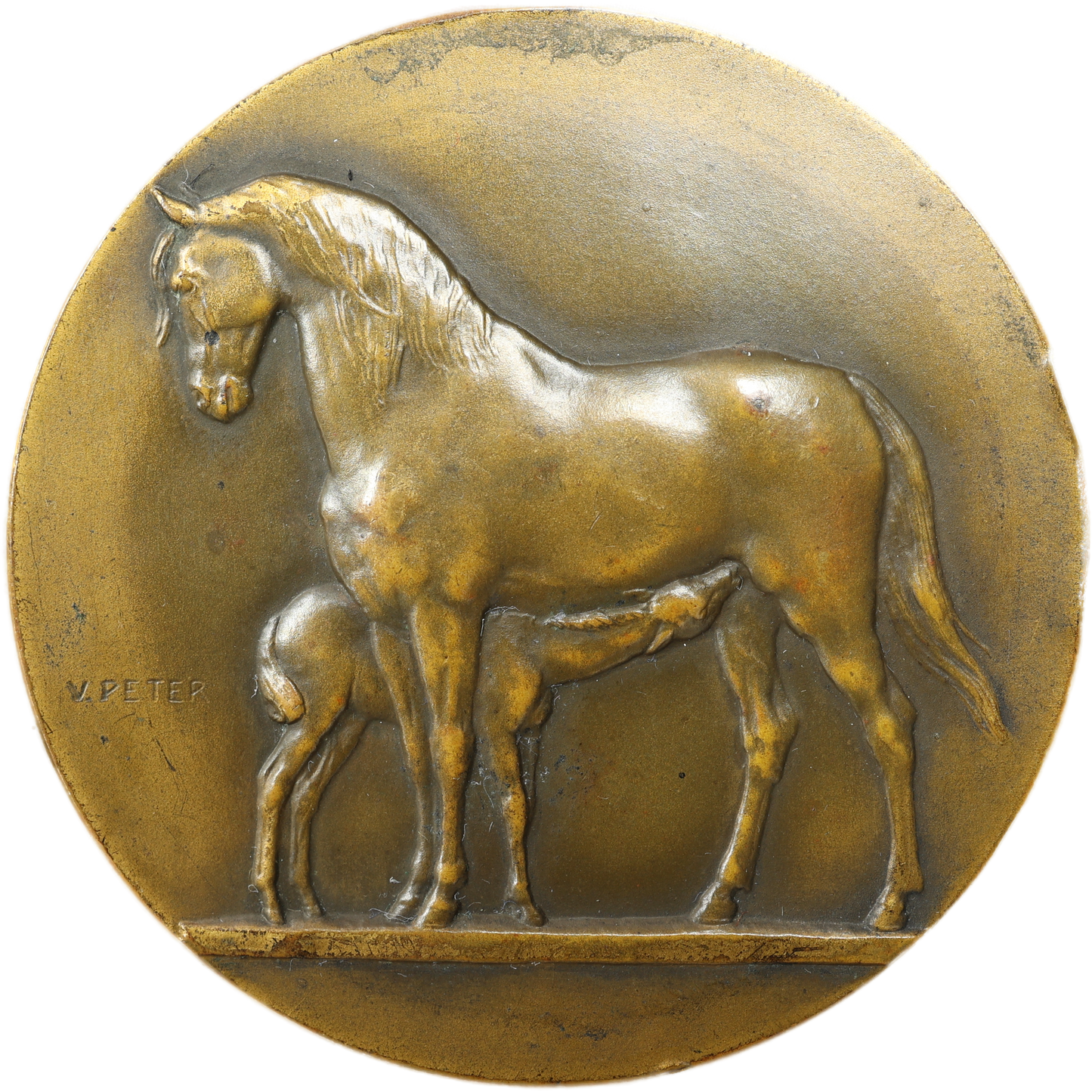 Horse Bronze Medal Horse Sculptor Victor Peter 62.06 gr 50 mm