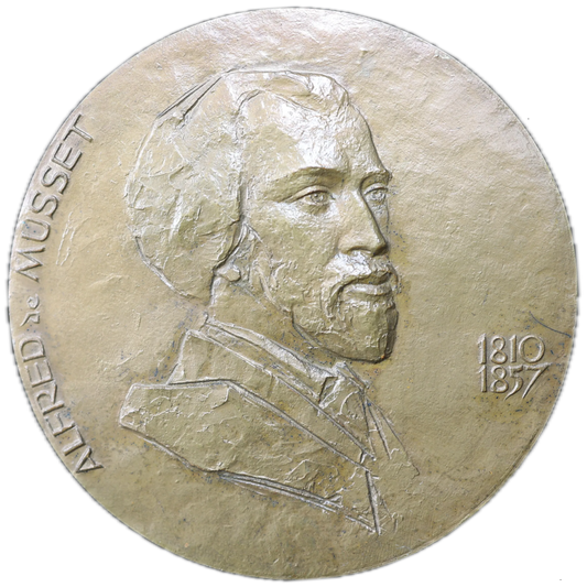 Poet Medal Alfred de Musset (1810-1857) 1975 - Bronze 199.78 gr 72 mm