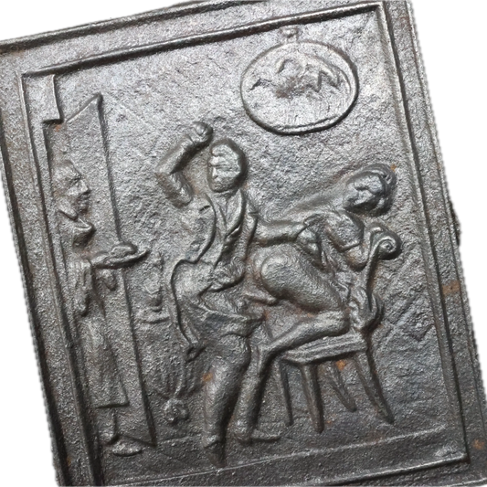 Antique erotic scene plaque - Iron (cast) - First half of the 20th century 153.07 gr