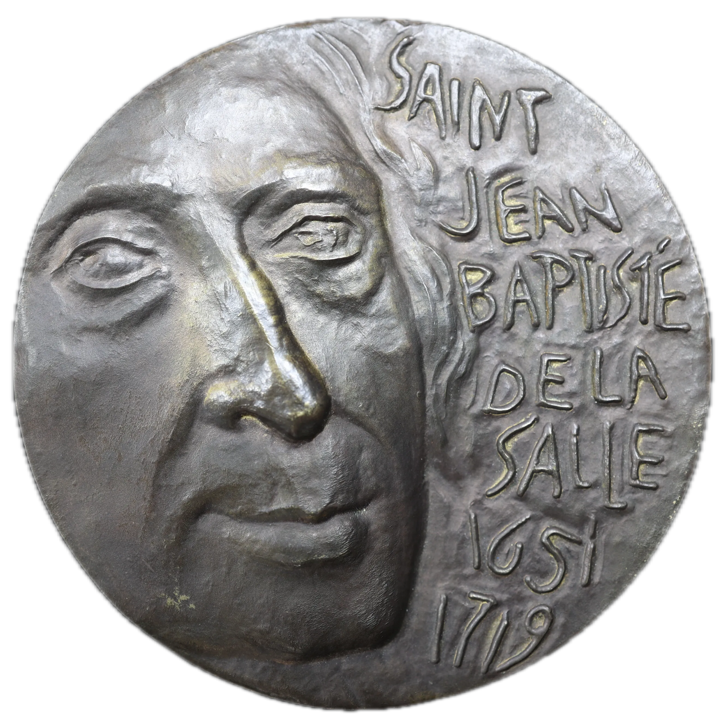 Medal Saint Jean Baptiste de la Salle 1651-1719 - VII Lasallian Congress Tercentenary Paris 1980 By Gaudrat Bronze 288.35 gr 75 mm