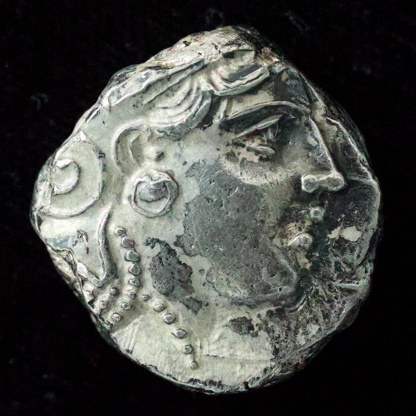 Grèce Tétradrachme d'Athènes (Frappe archaïque) R/ Chouette ΑΘΕ Argent 17.18 gr