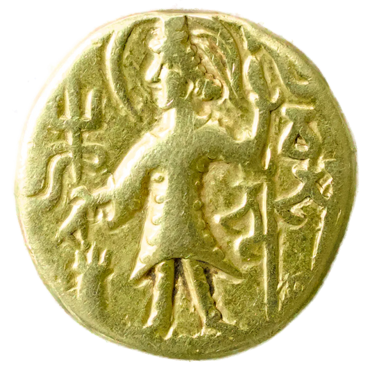 India Imperio Kushan Vasou Deva III (325-345) Estator de oro. 7,33g