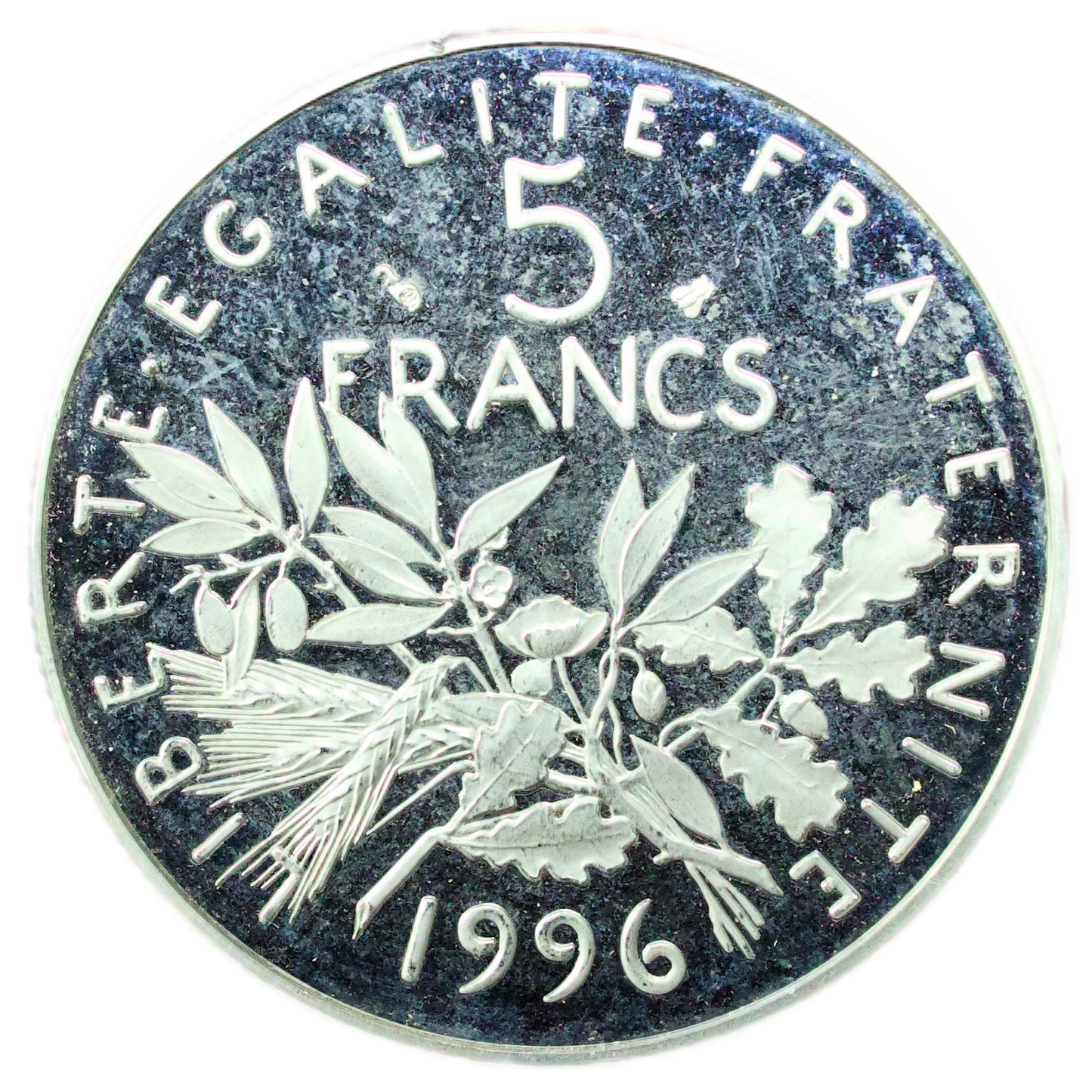 5 Francs Semeuse Belle Epreuve 1996 tranche cannelée 10 gr Rare