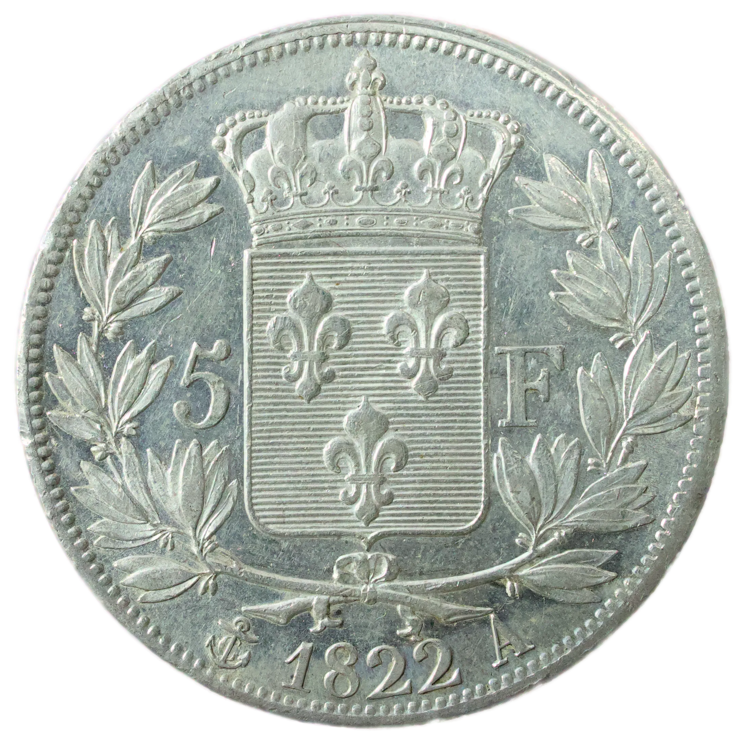 Louis XVIII (1815-1824) 5 francs 1822 A Paris Argent 24.97 gr