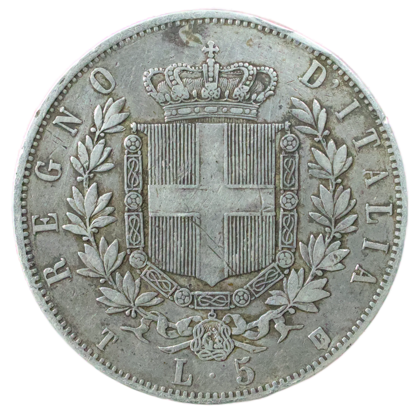 Italie 🇮🇹 Victor Emmanuel II de Savoie (1861-1878) 5 Lires 1861 T/B 2ème type Turin argent 24.75 gr Rare