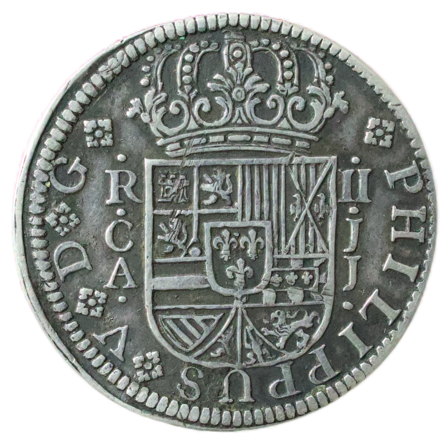 Espagne 🇪🇸 Philippe V (1700-1746) 2 Reales 1721 JJ Cuenca Argent 5.48 gr