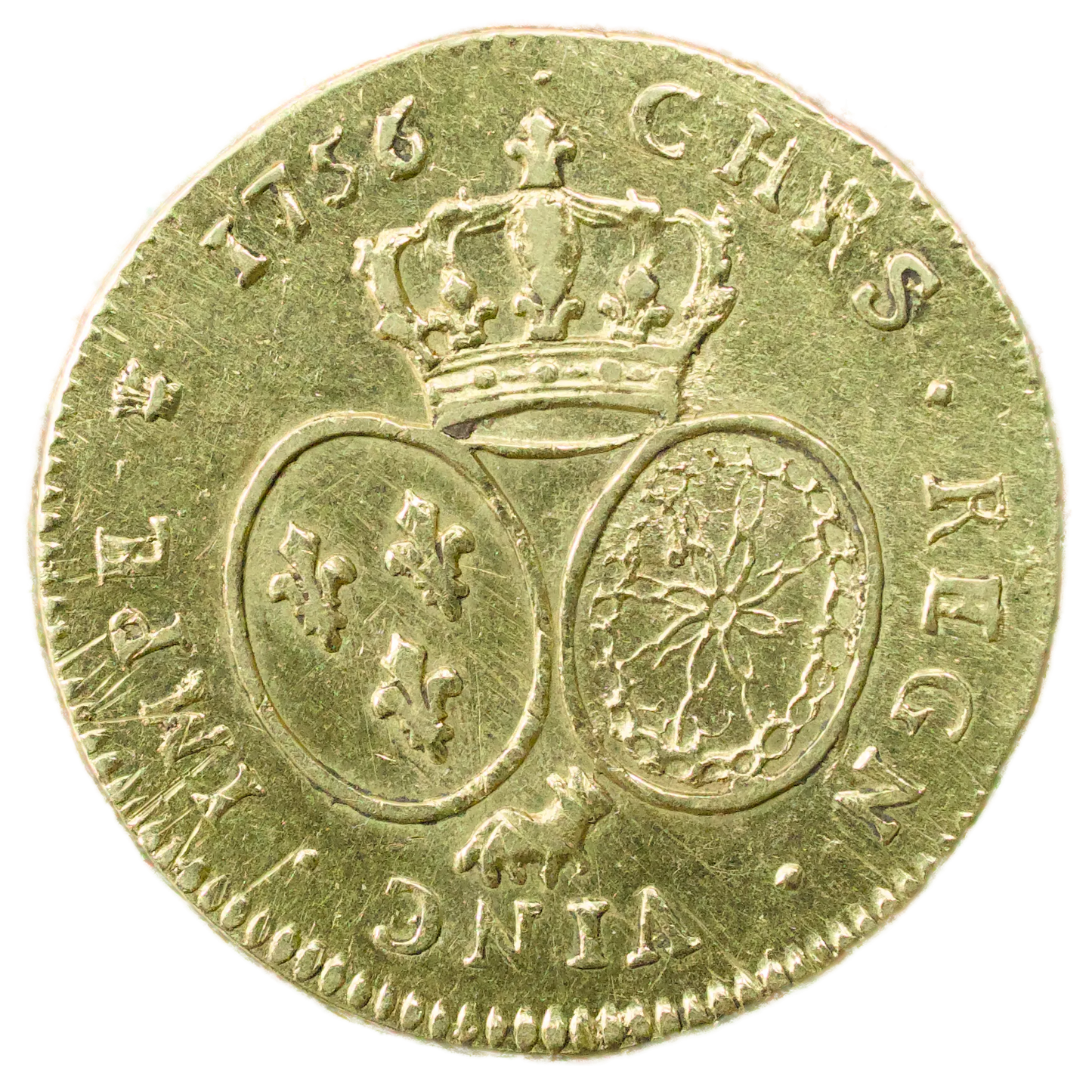 Louis XV (1715-1774) Double Louis d'or de Béarn au Bandeau 1756 Vaquette Pau 16.19 gr