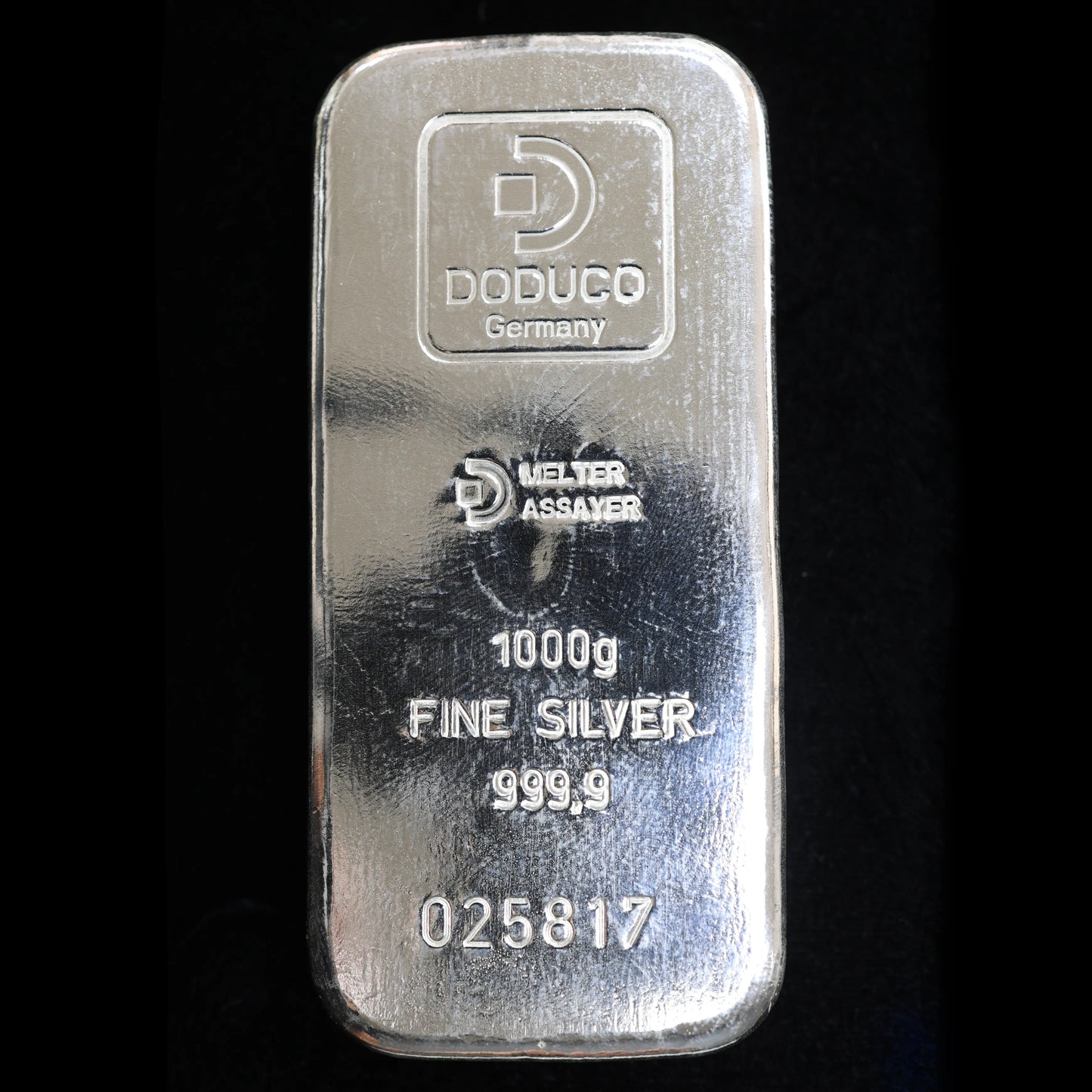 Lingot Argent 1000 gr (1 kg) Fine Silver 999.9 DODUCO LBMA Avec Certificat