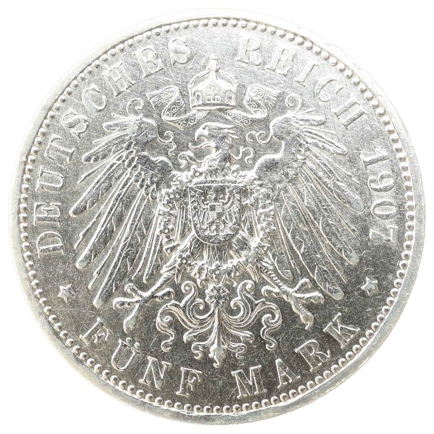 Allemagne German Reich Wilhelm II (1888-1918) Five mark 1907 Argent 27.71 gr