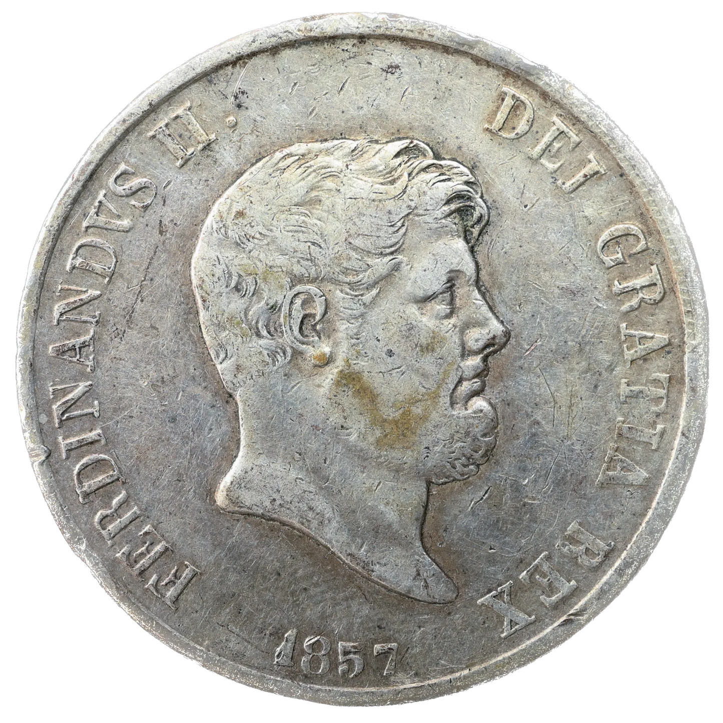 Italia Reino de las 2 Sicilias Fernando II (1830-1859) 120 Grana 1857 Plata 27,40 gr