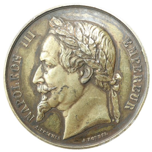 Vermeil Medal Napoleon III Emperor College of Nantua 1868 Silver Hallmark 36.28 gr