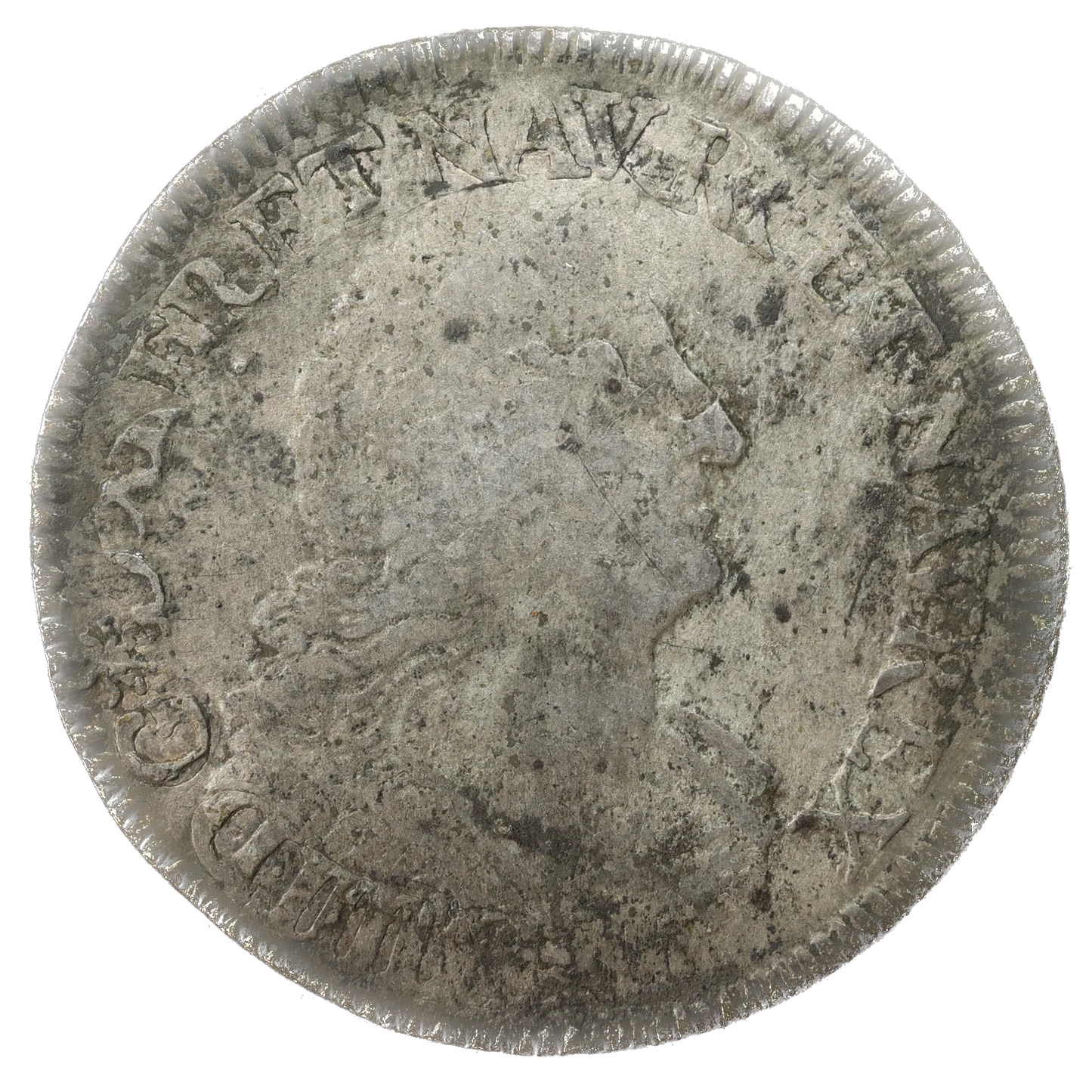 LUIS XIV (1643-1715) 1/2 Ecu con palmas 1694 Taller ilegible 13,32 gr