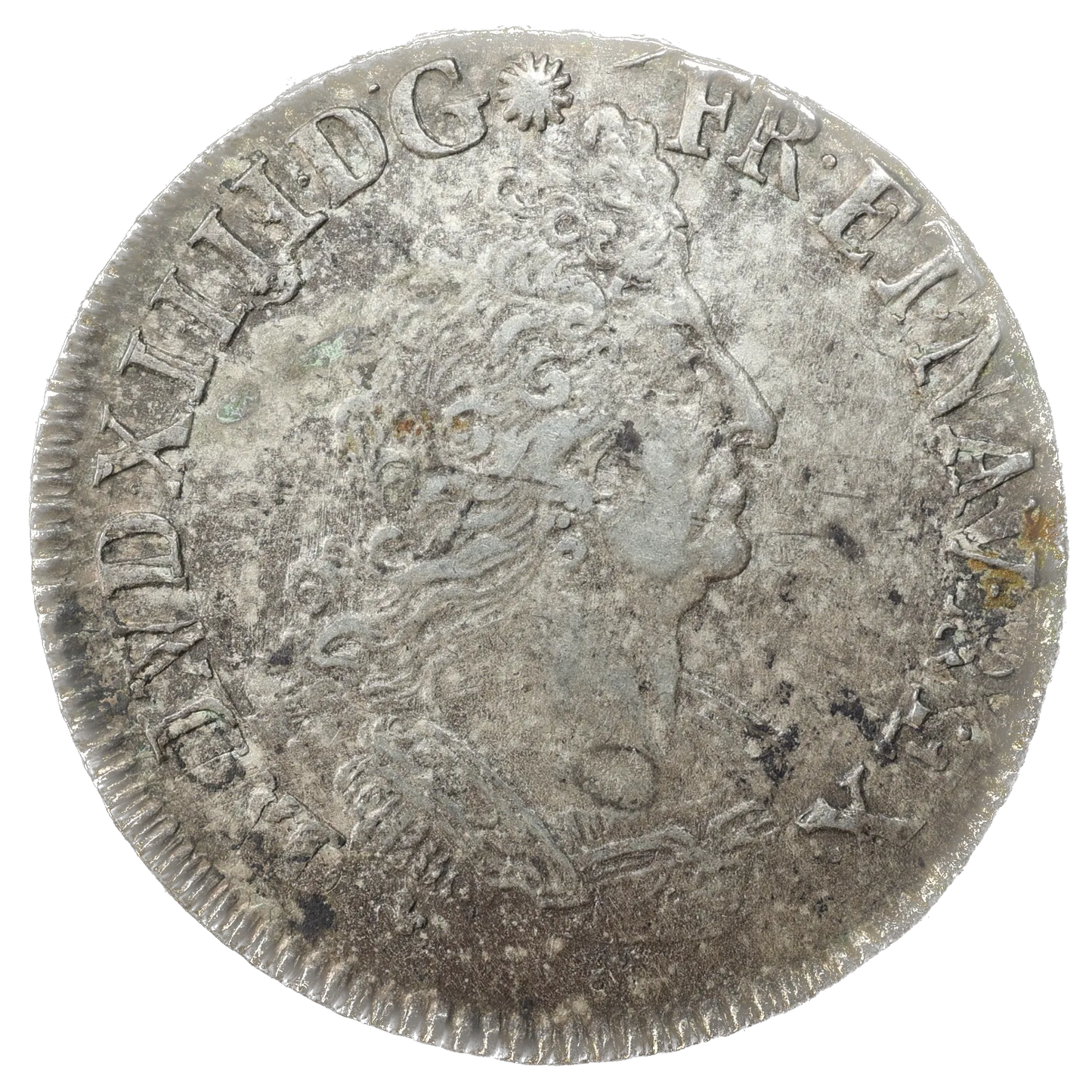 LOUIS XIV (1643-1715) 1/2 Écu aux insignes 1701 K Bordeaux 13,34 gr Magnifique