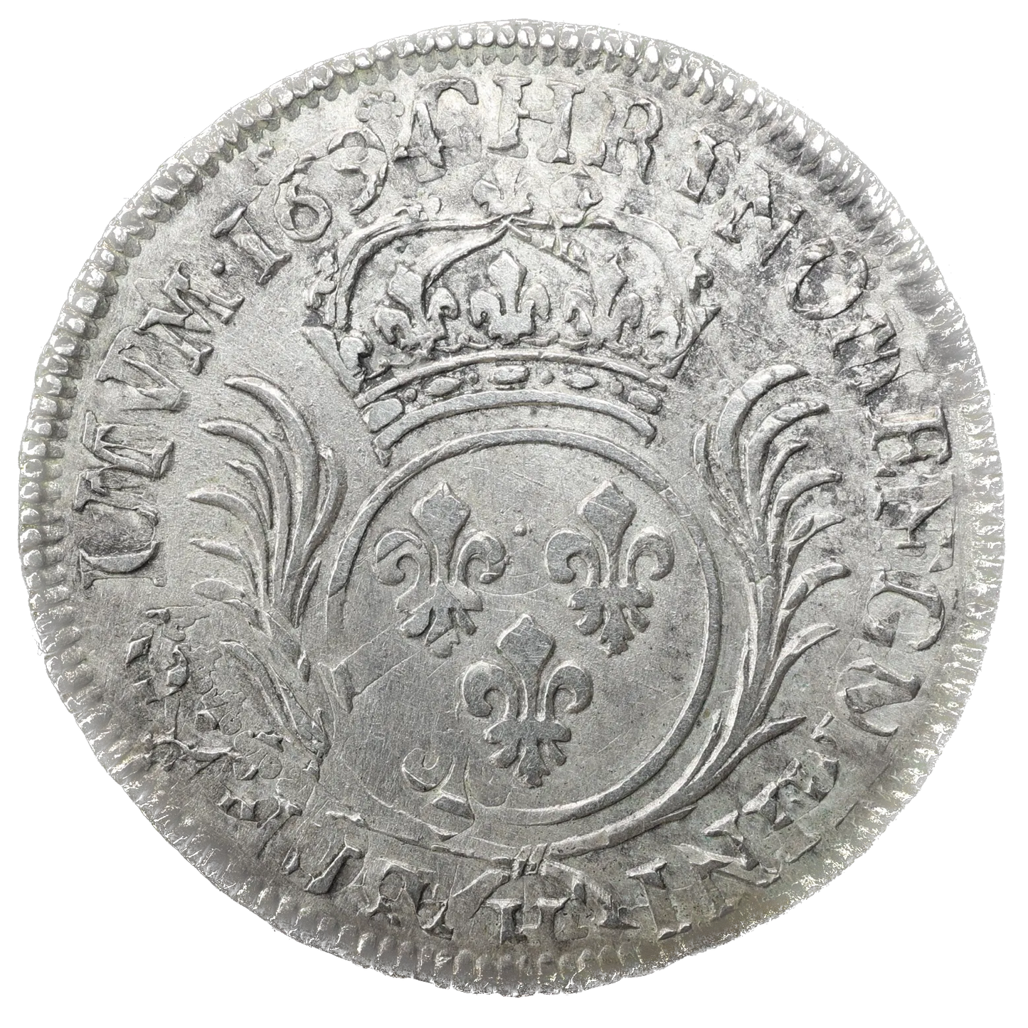 LOUIS XIV (1643-1715) 1/2 Ecu con palmas 1694 H La Rochelle 13,44 gr