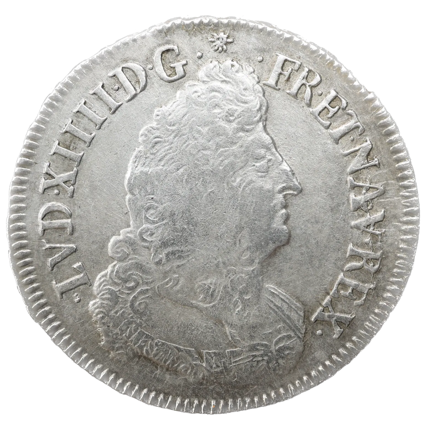 LOUIS XIV (1643-1715) 1/2 Ecu con palmas 1694 C Caen 13,29 gr