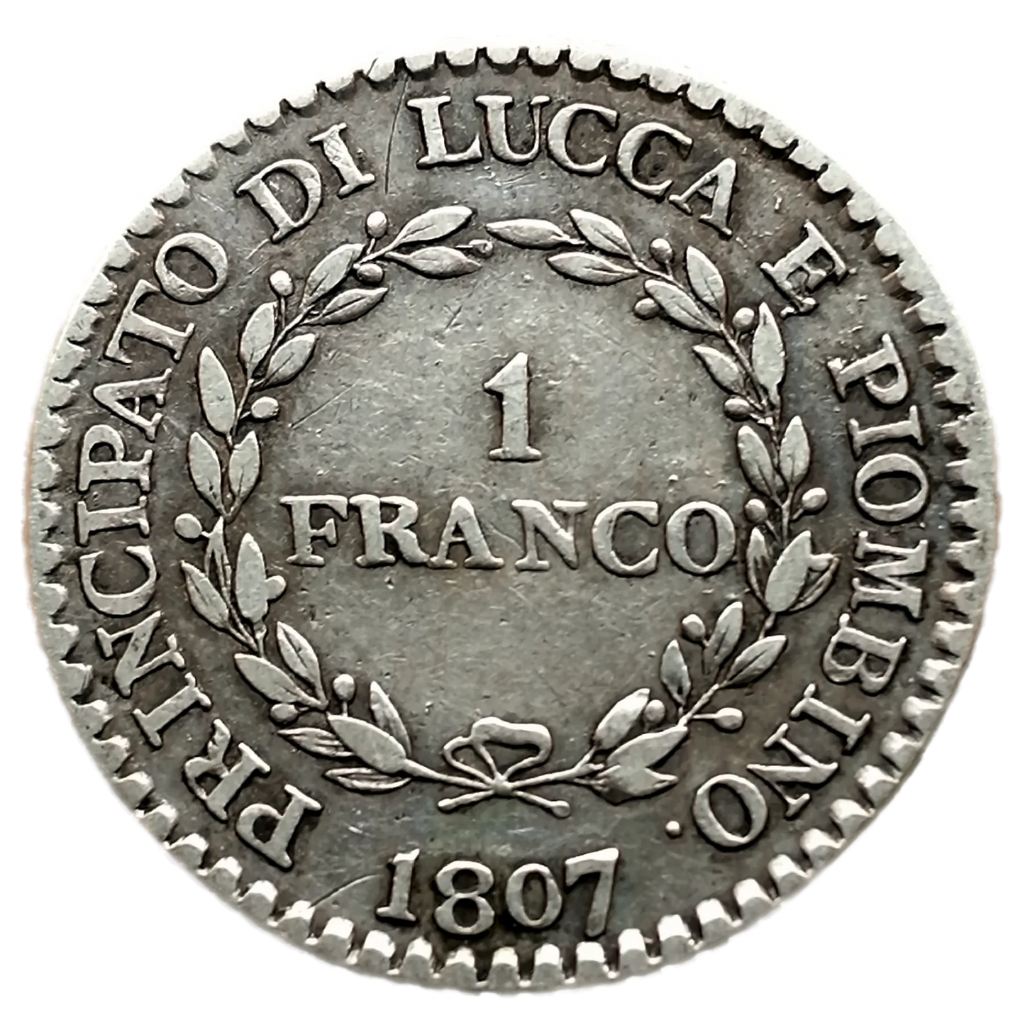 Italia 1 Franco 1807 Principado de Lucca Plata