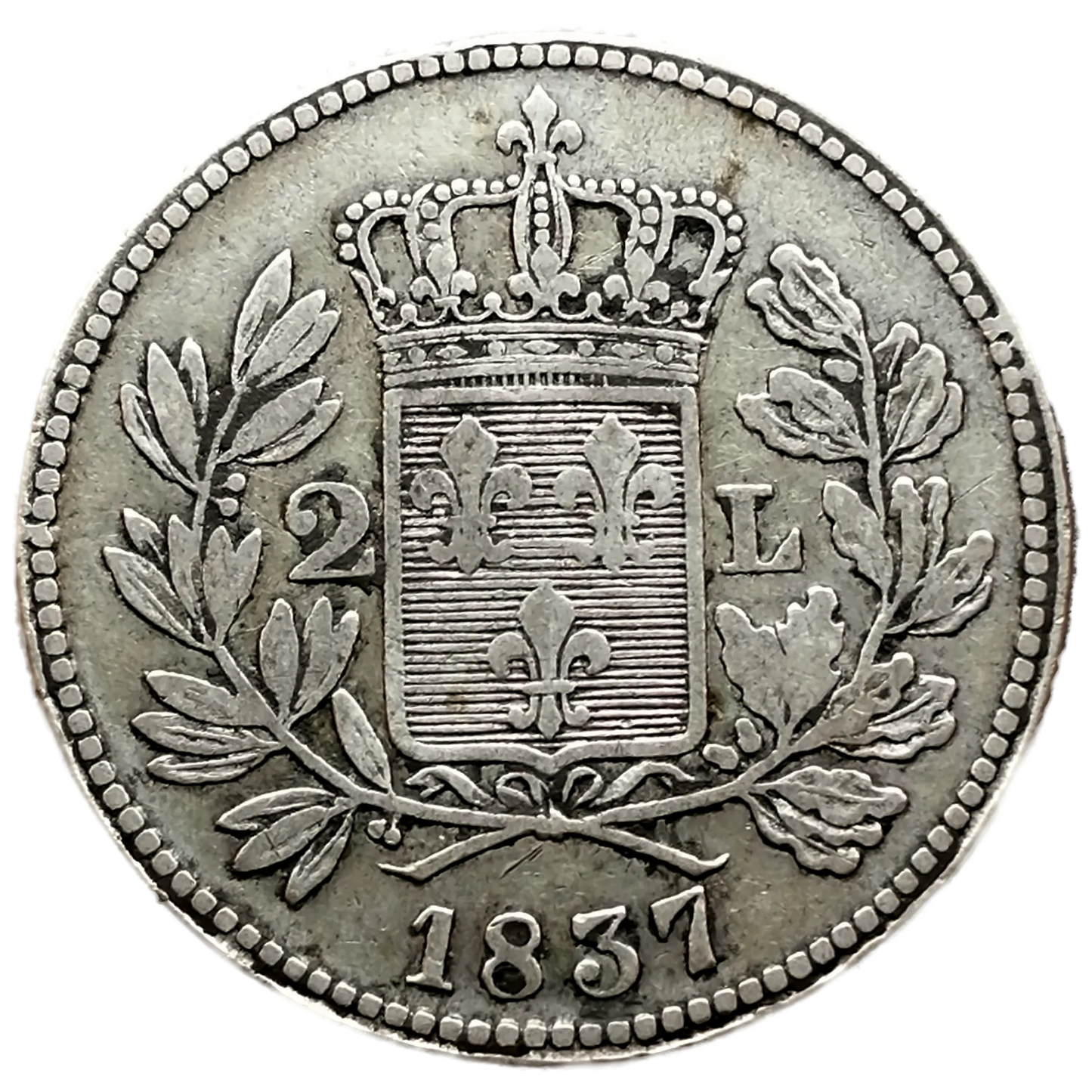 Italia 2 Liras 1837 Principado de Lucca Plata