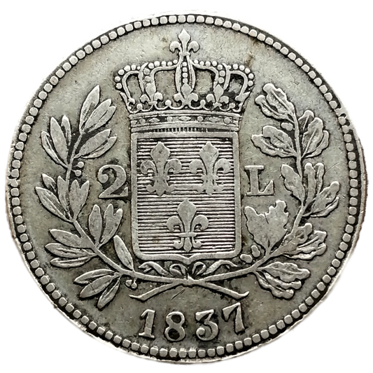 Italia 2 Liras 1837 Principado de Lucca Plata