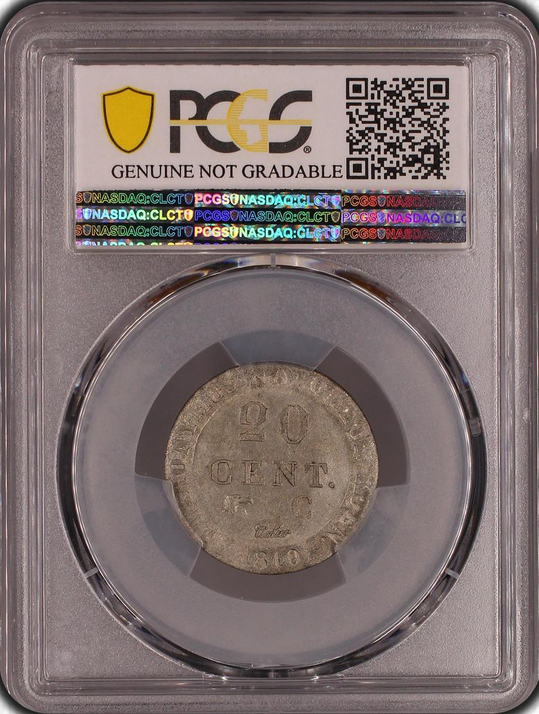 Westfalia / Alemania 20 Céntimos 1810 C Billon PCGS Genuino