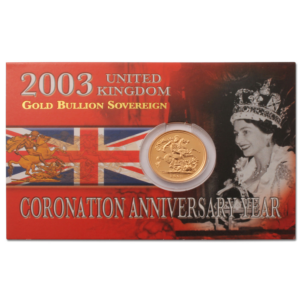 UK Angleterre United Kingdom Souverain Or 2003 Gold Sovereign in Presentation Packaging 7,99 gr Elisabeth II