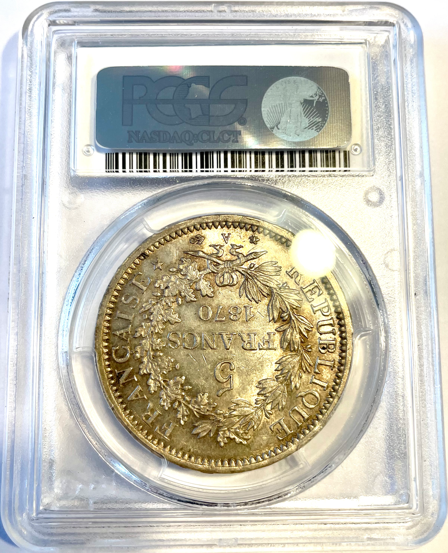 Tercera República - 5 francos Hércules 1870 A París - PCGS MS61