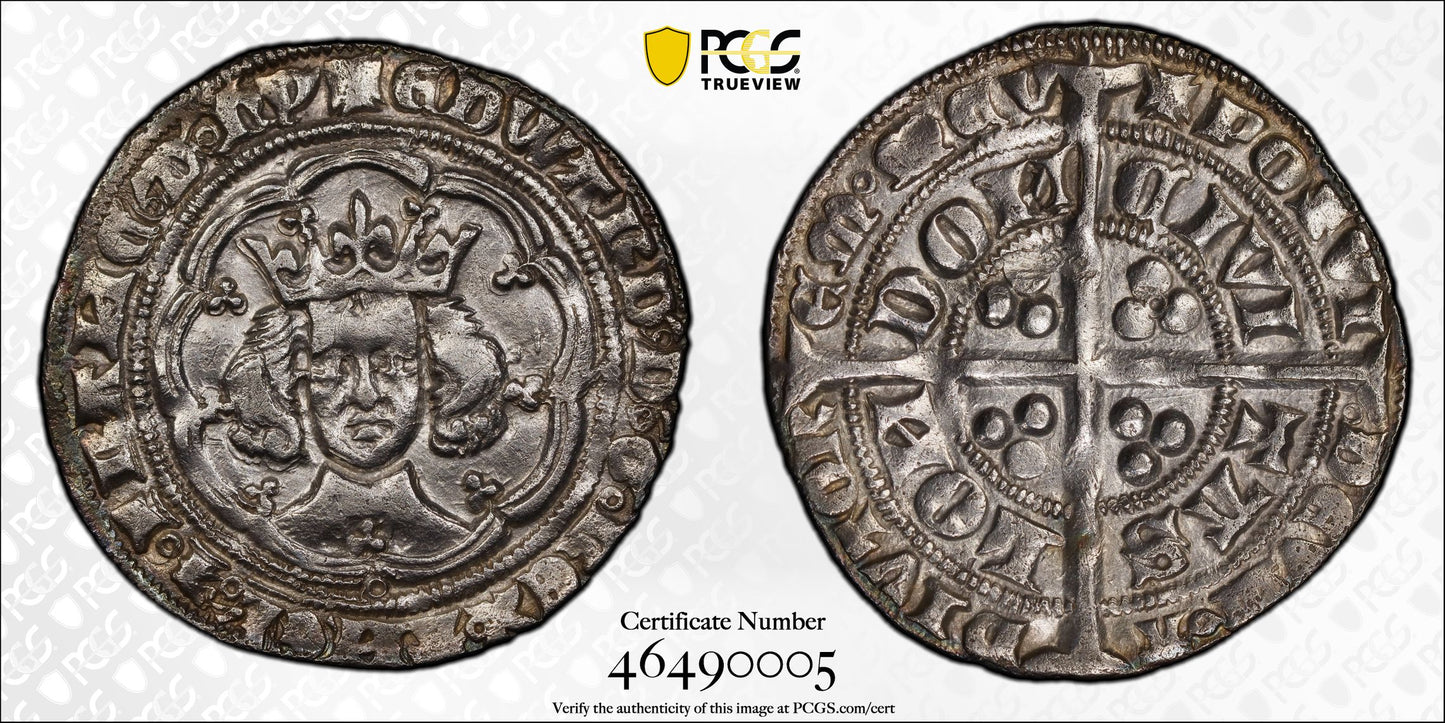 Inglaterra - Gran Bretaña - Edwards III (1327-1377) Groat (1356) Londres PCGS SUP