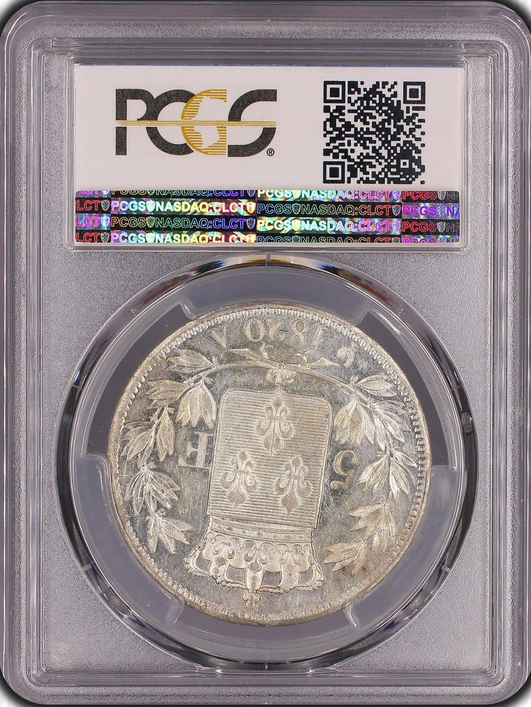 Luis XVIII (1815-1824) 5 francos 1820 A París - PCGS AU55 (SUPERBE)