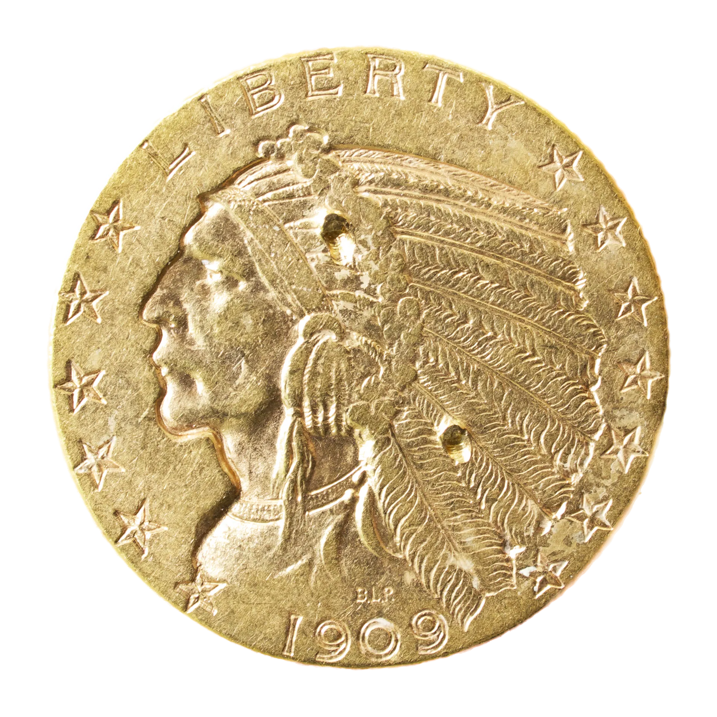 USA "INDIAN HEAD" 5$ Or 1909 Five Dollars 8,34 gr