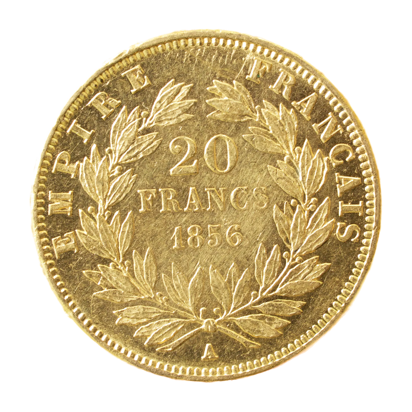 Napoleón III (1852-1870) 20 francos de oro 1856 En París 6,43 gr Magnífico