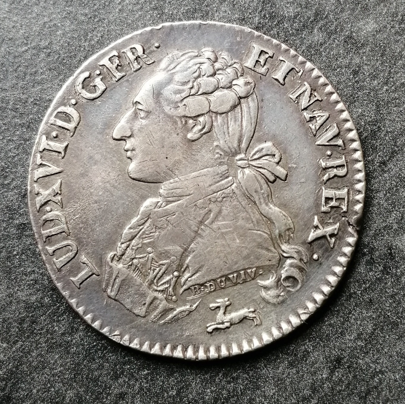 Luis XVI (1774-1792) 1/5 ecu con ramas de olivo 1784 R Orleans - 5,80 gr