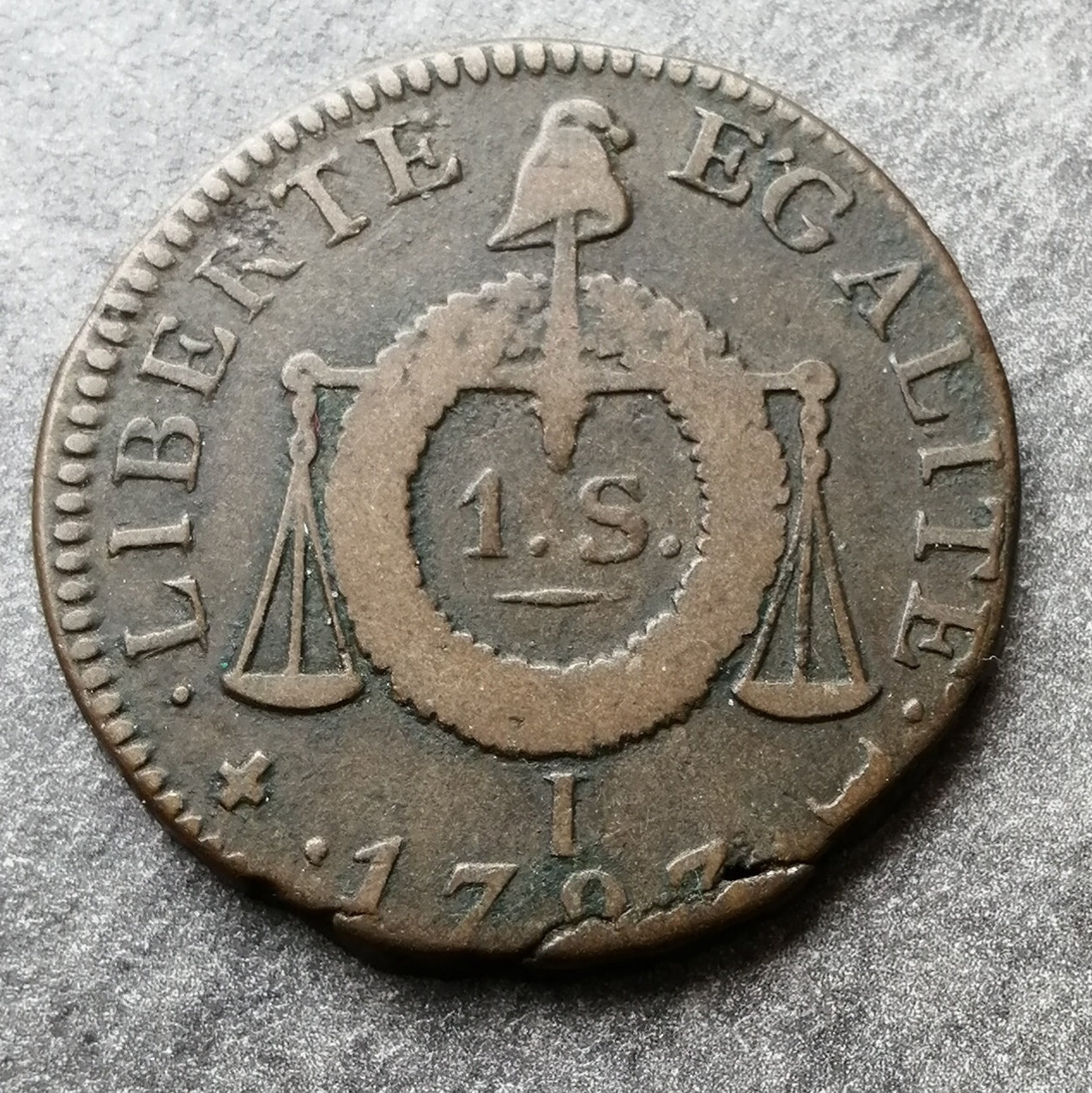 Convention - Sol for balances - 1793 I Limoges - 11.93 gr