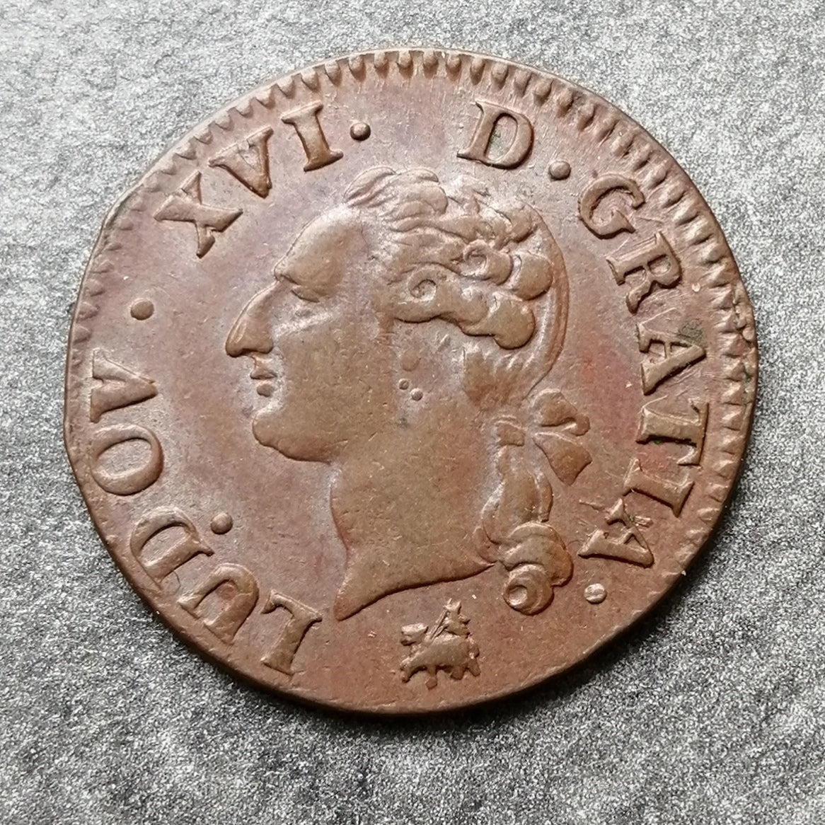 Luis XVI (1774-1792) Mentiroso con escudo 1791 B Rouen 3,13 gr