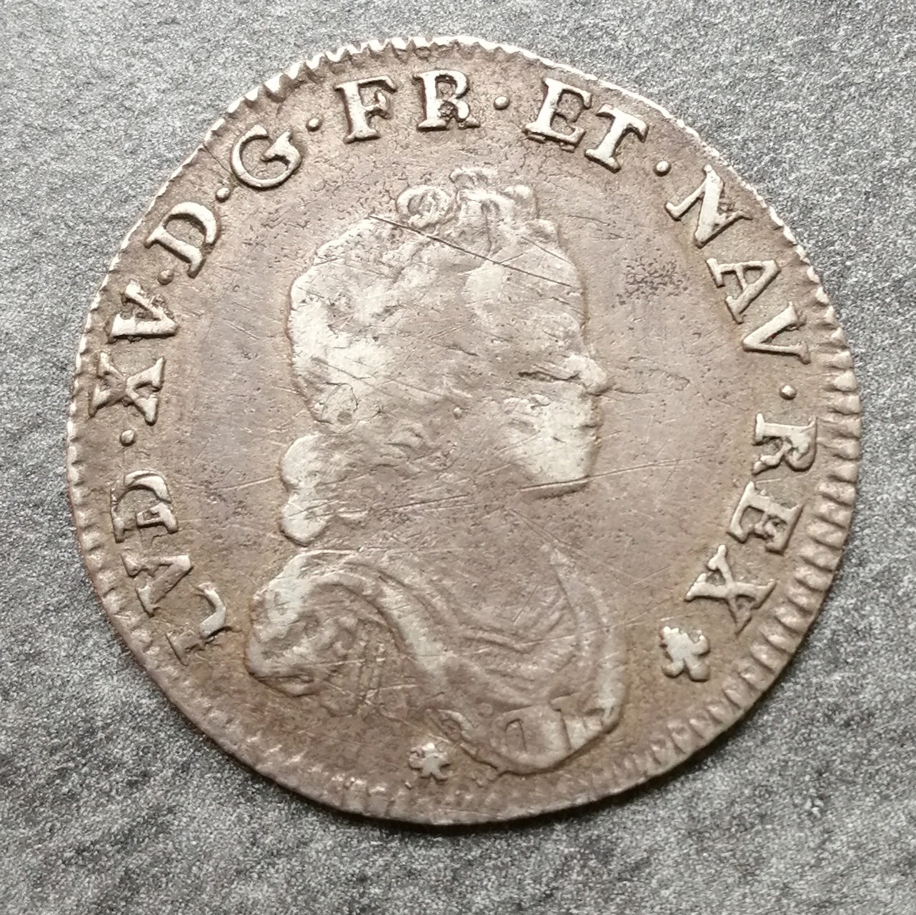 Louis XV (1715-1774) 1/10th Virtugadin shield 1716 k Bordeaux - 2.46 GR - L4L 418 Reformation