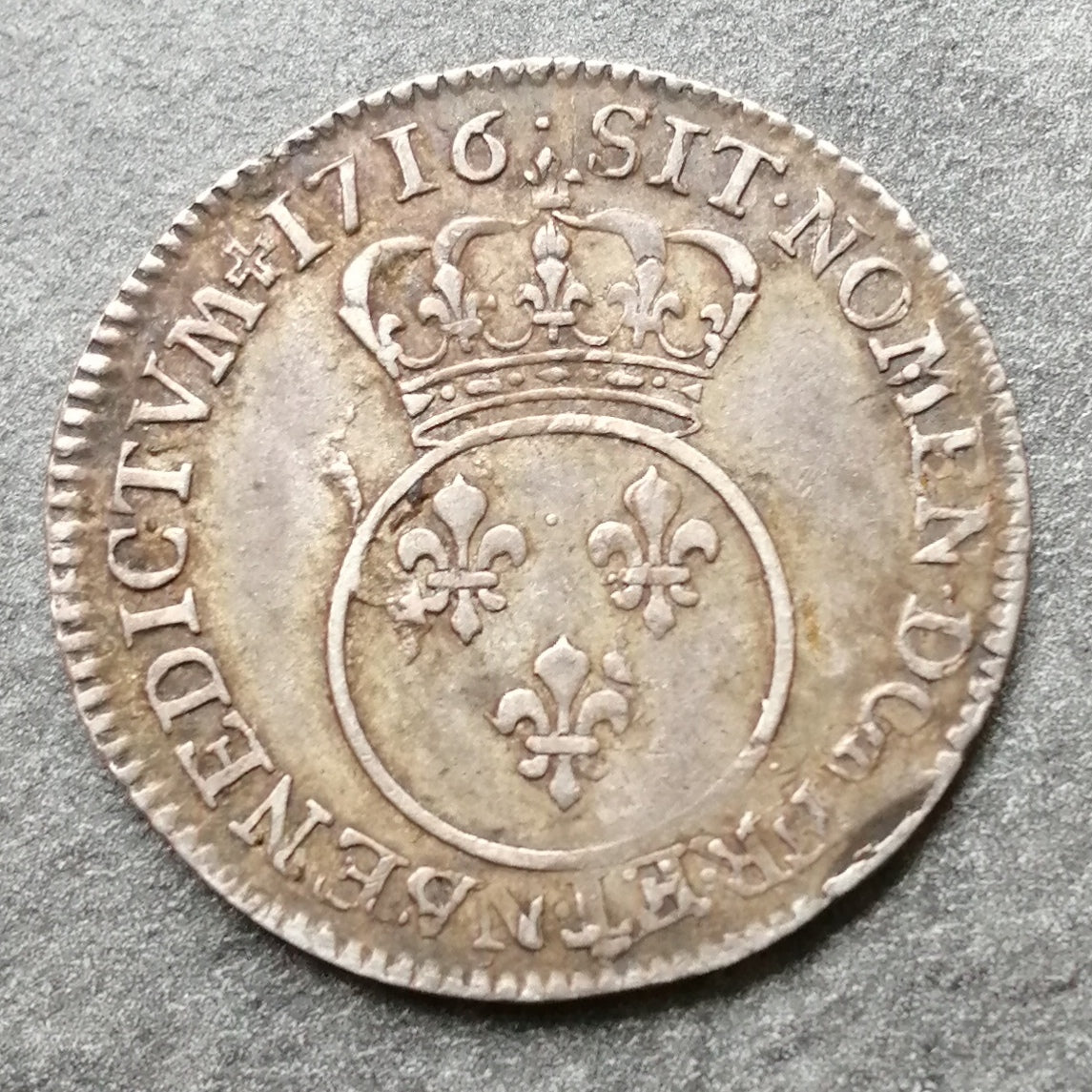 Louis XV (1715-1774) 1/10 th shield virtugadin 1716 g Poitiers 3.03 gr - L4L 418