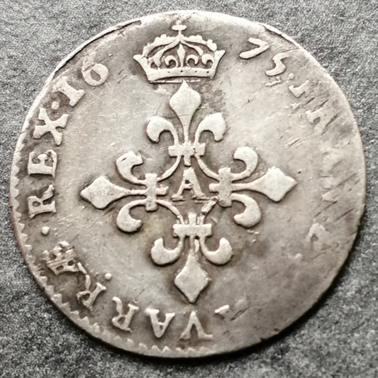 Luis XIV (1643-1715) 4 pisos de contratistas 1675 En París 1,37 gr L4L 200