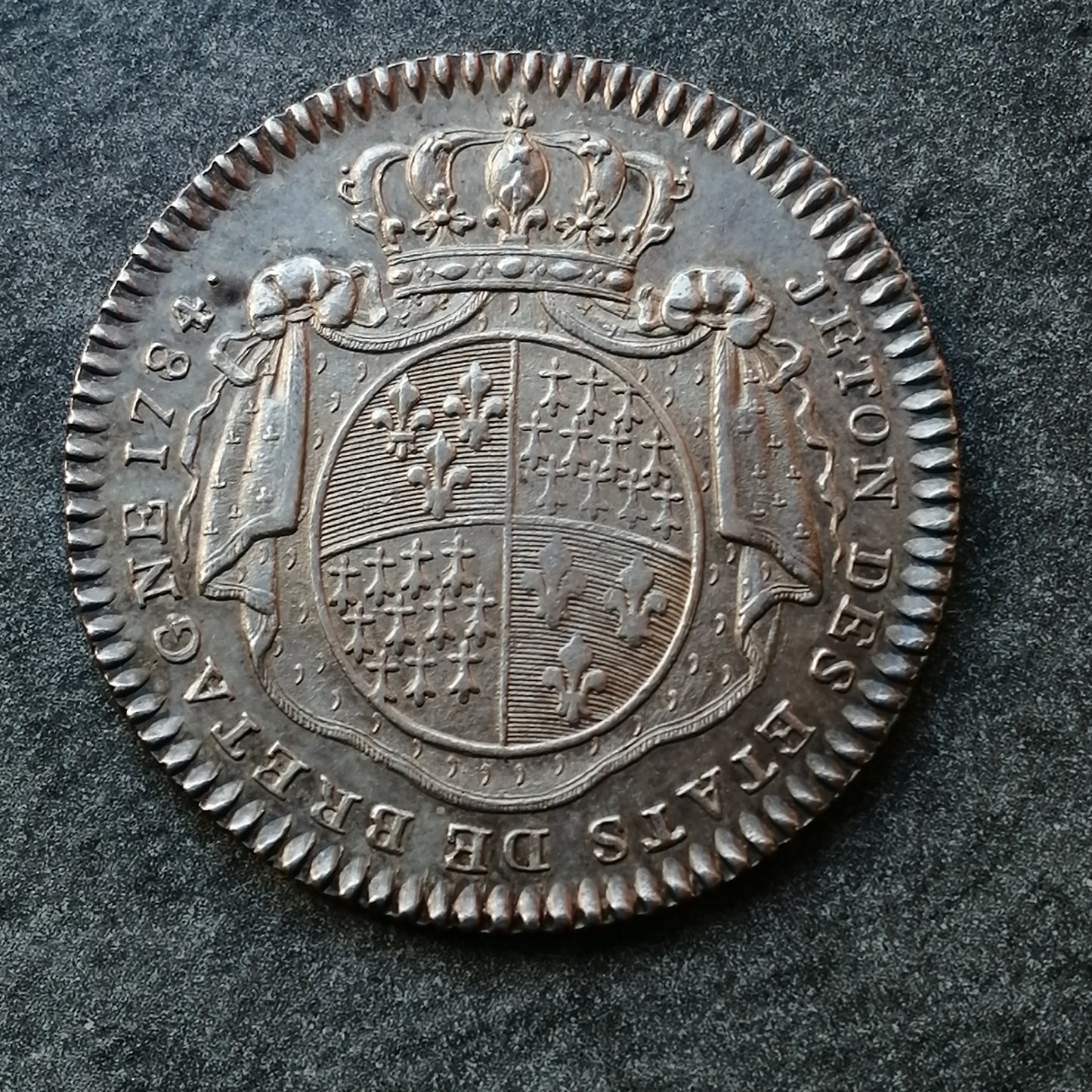 Jeton États de Bretagne 1784 Louis XVI Argent 7.49 gr 29 mm