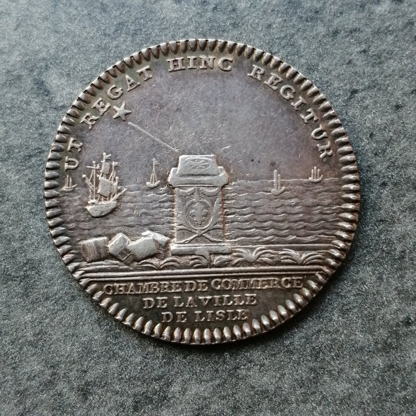 Ficha Cámara de Comercio de Lille Luis XVI Plata 9,40 gr 32 mm