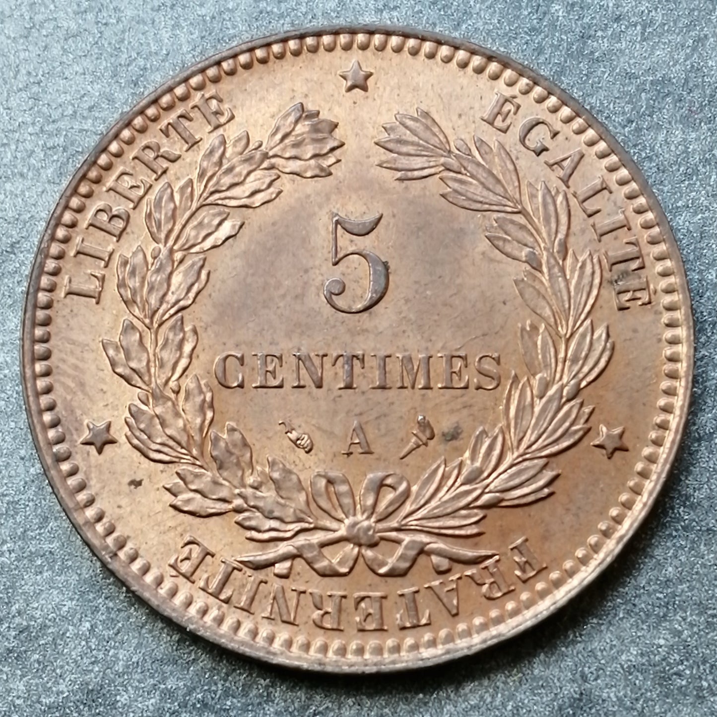 Ceres 5 Céntimos 1897 A París Bronce - 5,00 gr - G. 157a