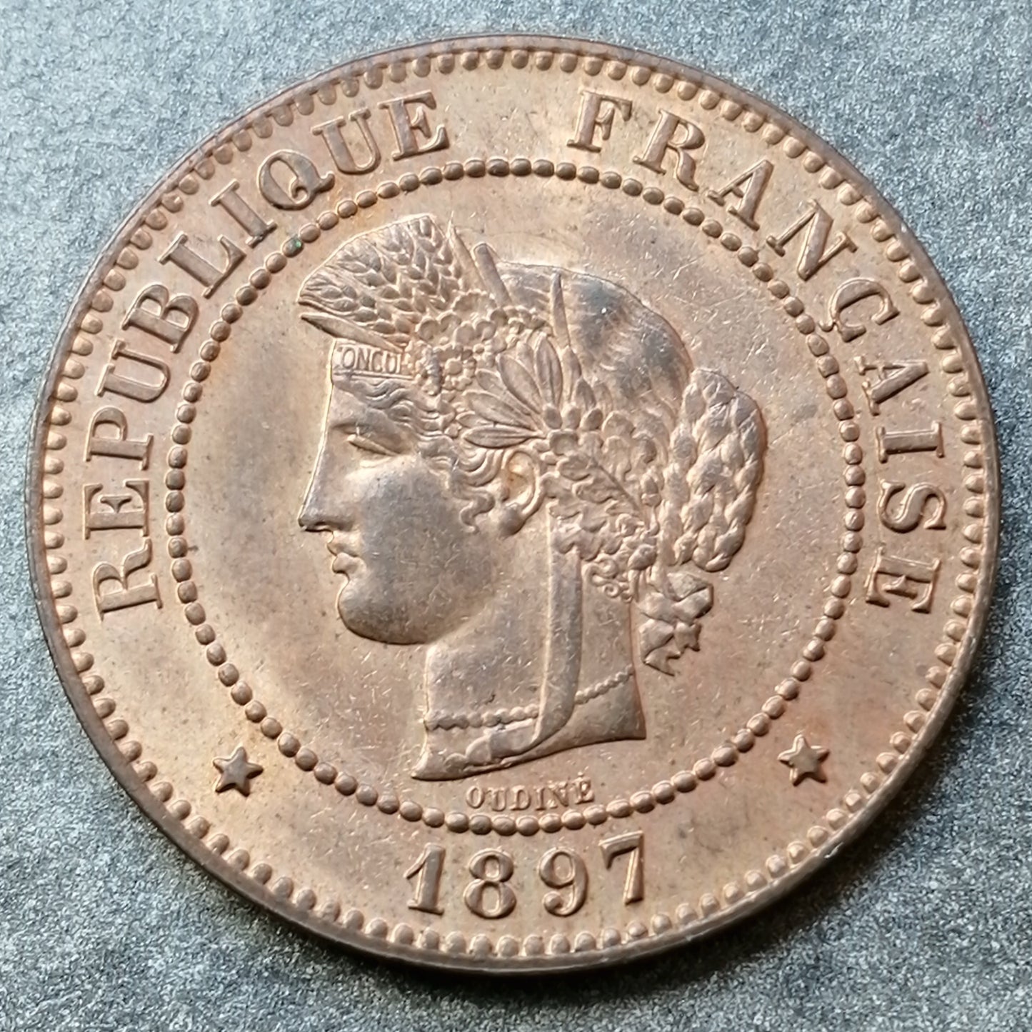 Ceres 5 cents 1897 In Paris Bronze - 5.00 gr - G. 157A