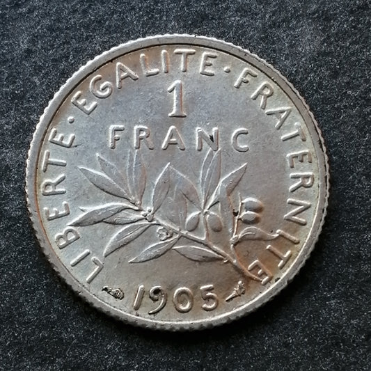 Sembrador 1 franco 1905 Plata 4,99 gr G. 467