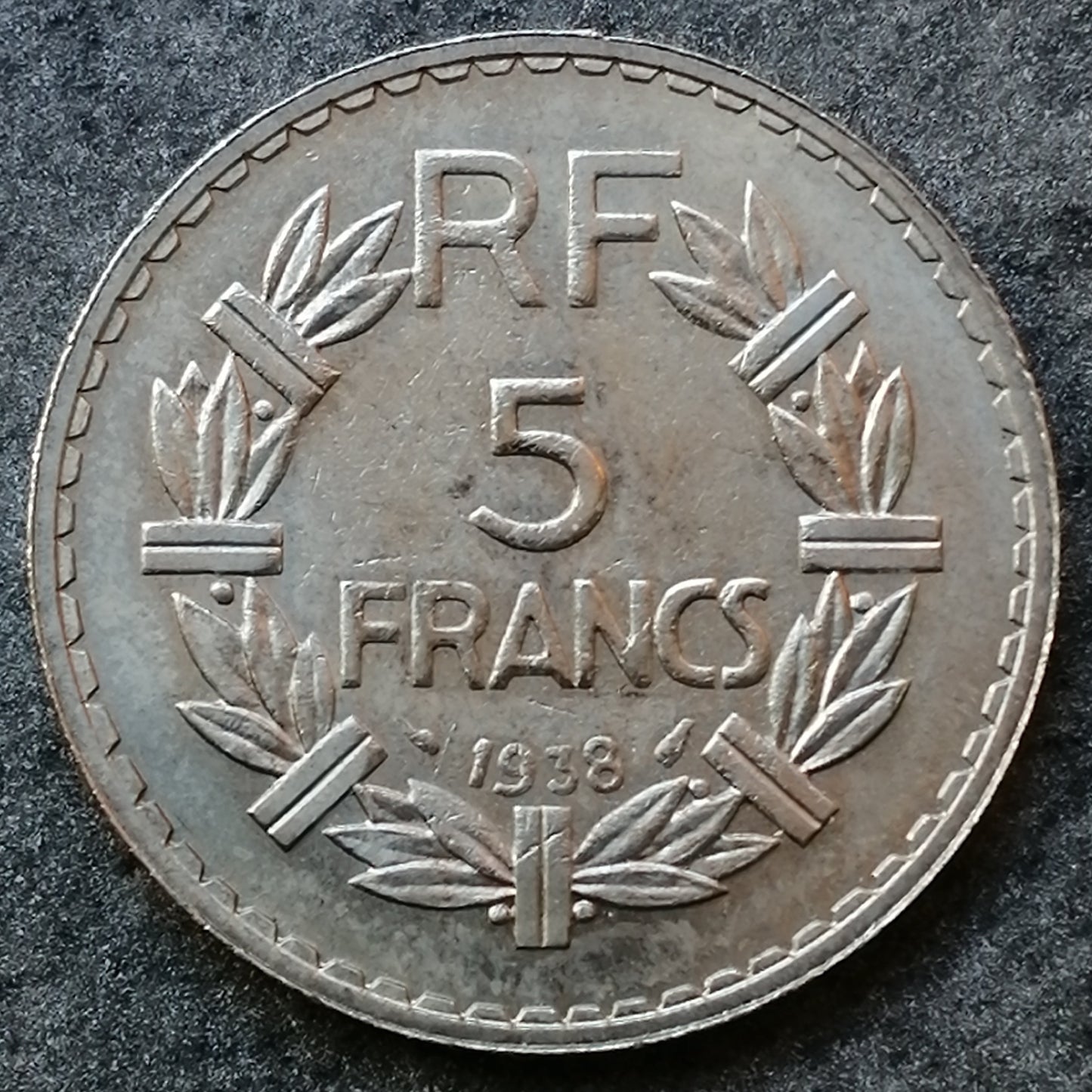 Lavrillier 5 francos 1938 Níquel 11,96 gr G. 760 SUP