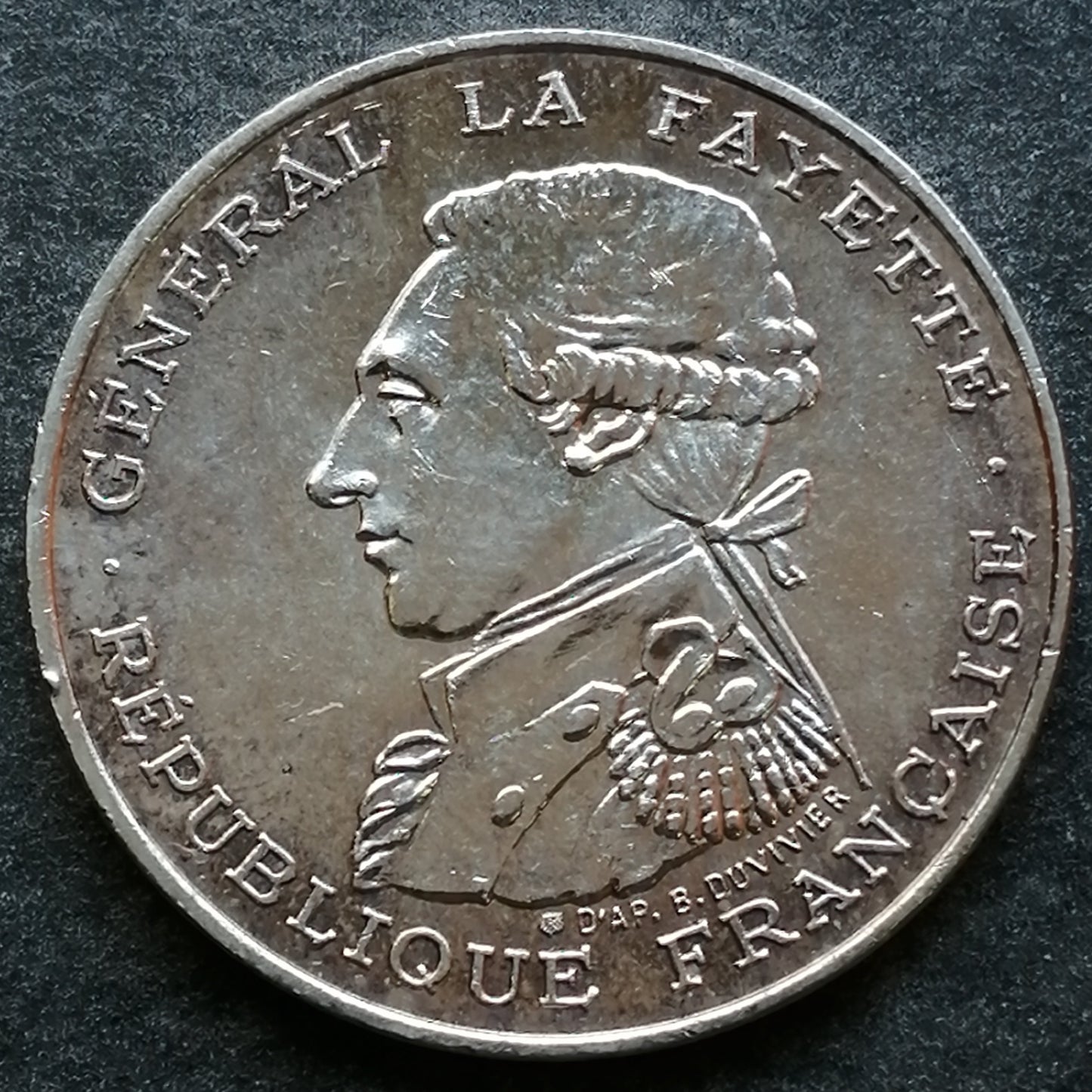 La Fayette 100 francos 1987 Plata 15,00 gr G.902