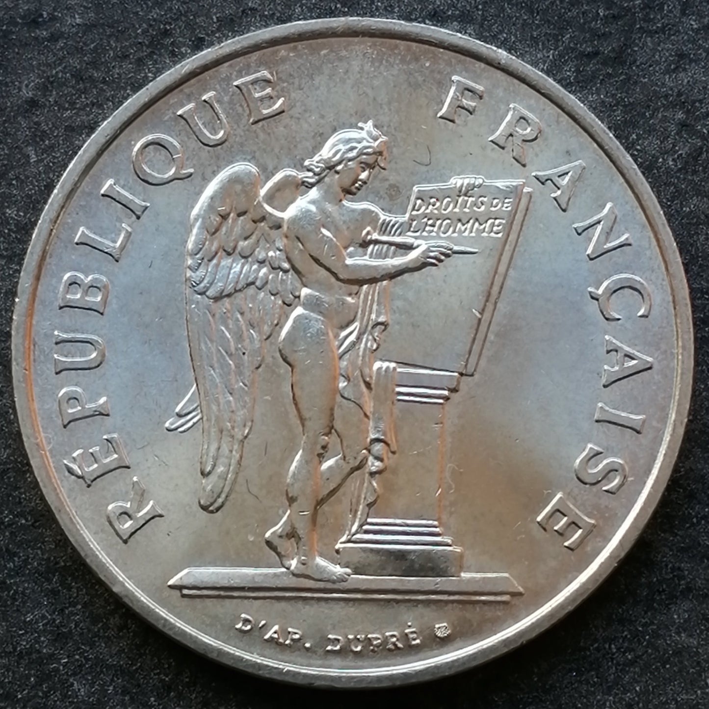 Derechos humanos 100 francos 1989 Plata 15.00 gr - G.904