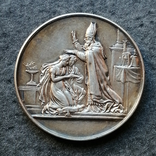 Christian marriage medal / 9.85 gr silver