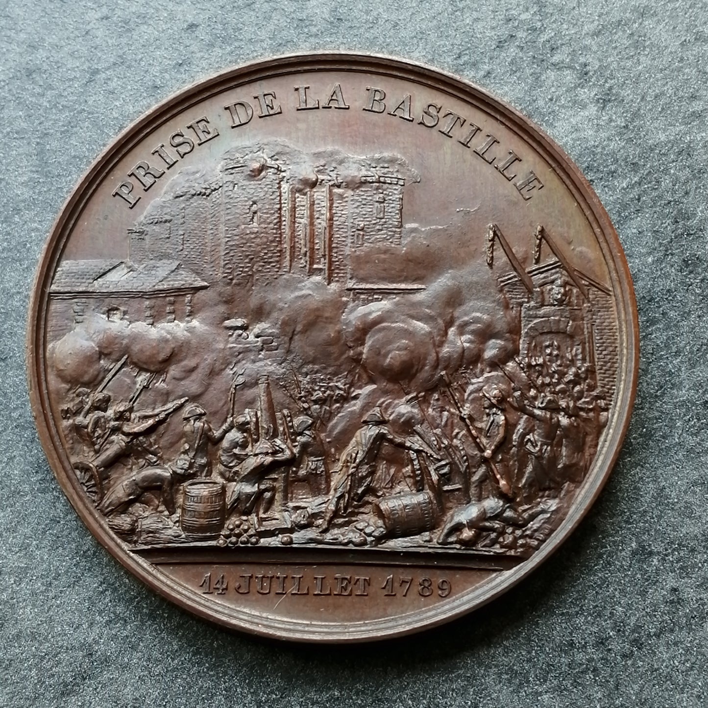 Medal taken from Bastille July 14, 1789 / Donjon de Vincennes 1844 Copper 40.75 gr