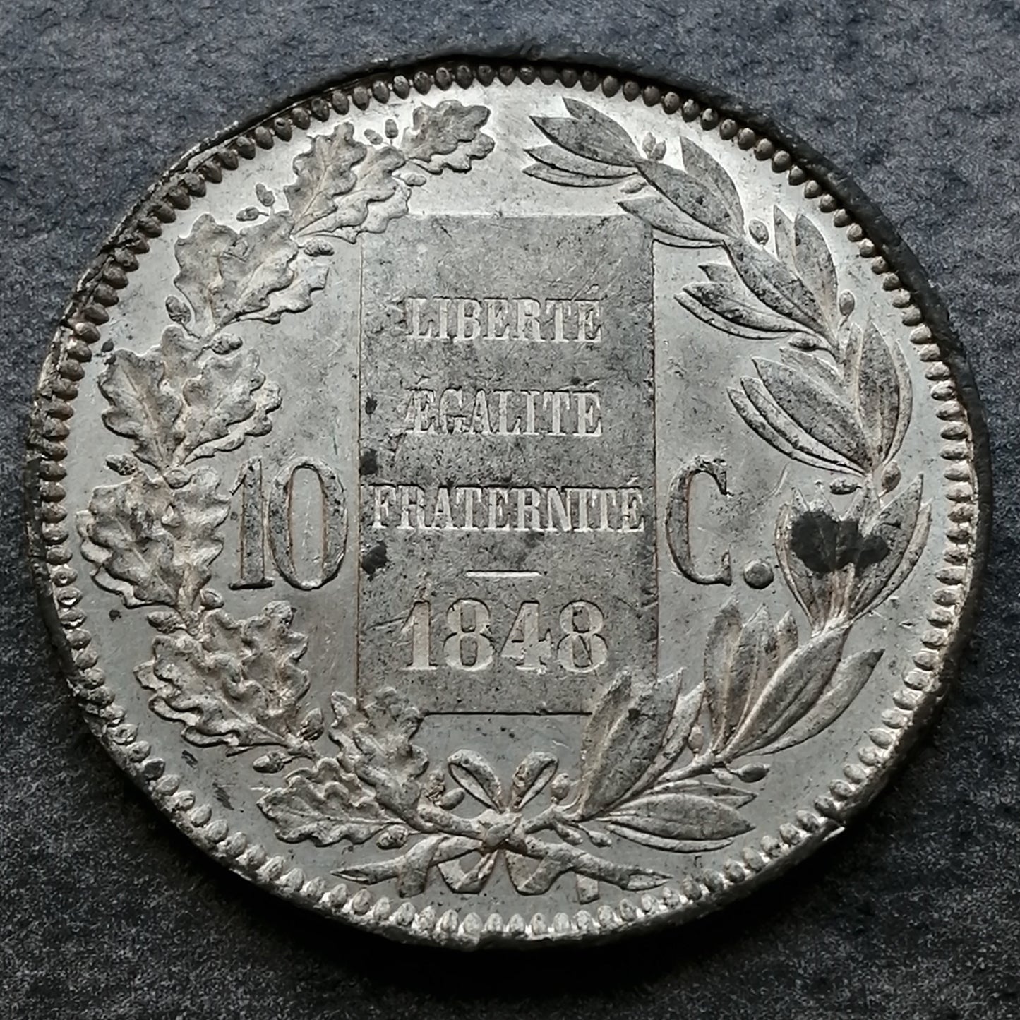 Contest 10 cents 1848 in tin by Dieudonné 8.29 gr