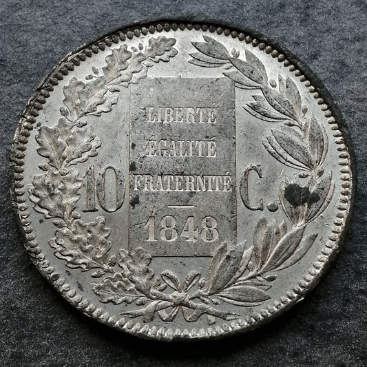 Contest 10 cents 1848 in tin by Dieudonné 8.29 gr