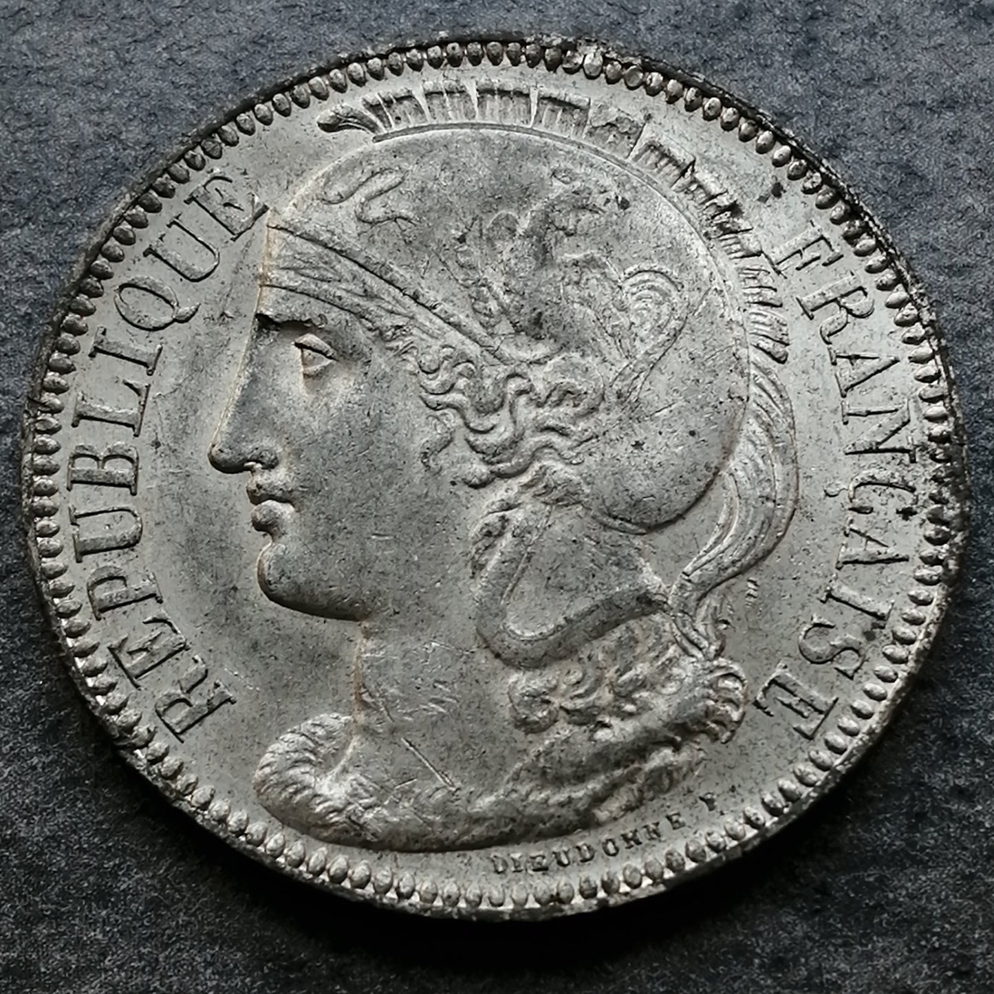 Contest 10 cents 1848 in tin by Dieudonné 8.29 gr