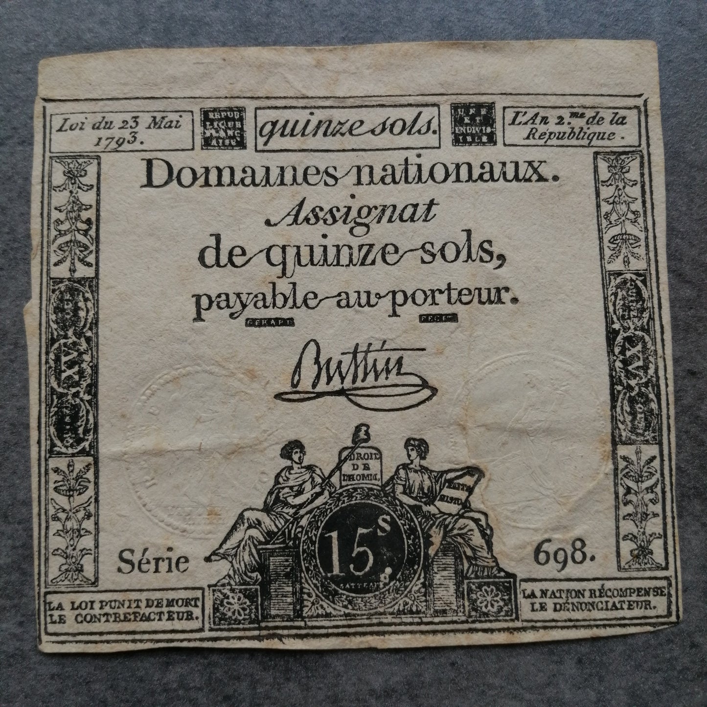 Asignación de 15 Soles - Serie 698 - Fincas Nacionales